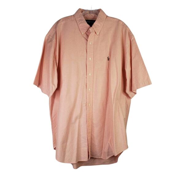 Polo Ralph Lauren Oxford Shirt Blake Men's Large Fall Orange SS Button Down - Picture 2 of 10